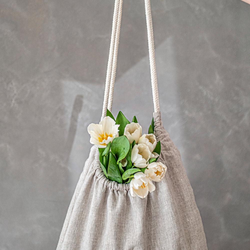 Rope Handle Linen Tote Bag, VisibleArtShop