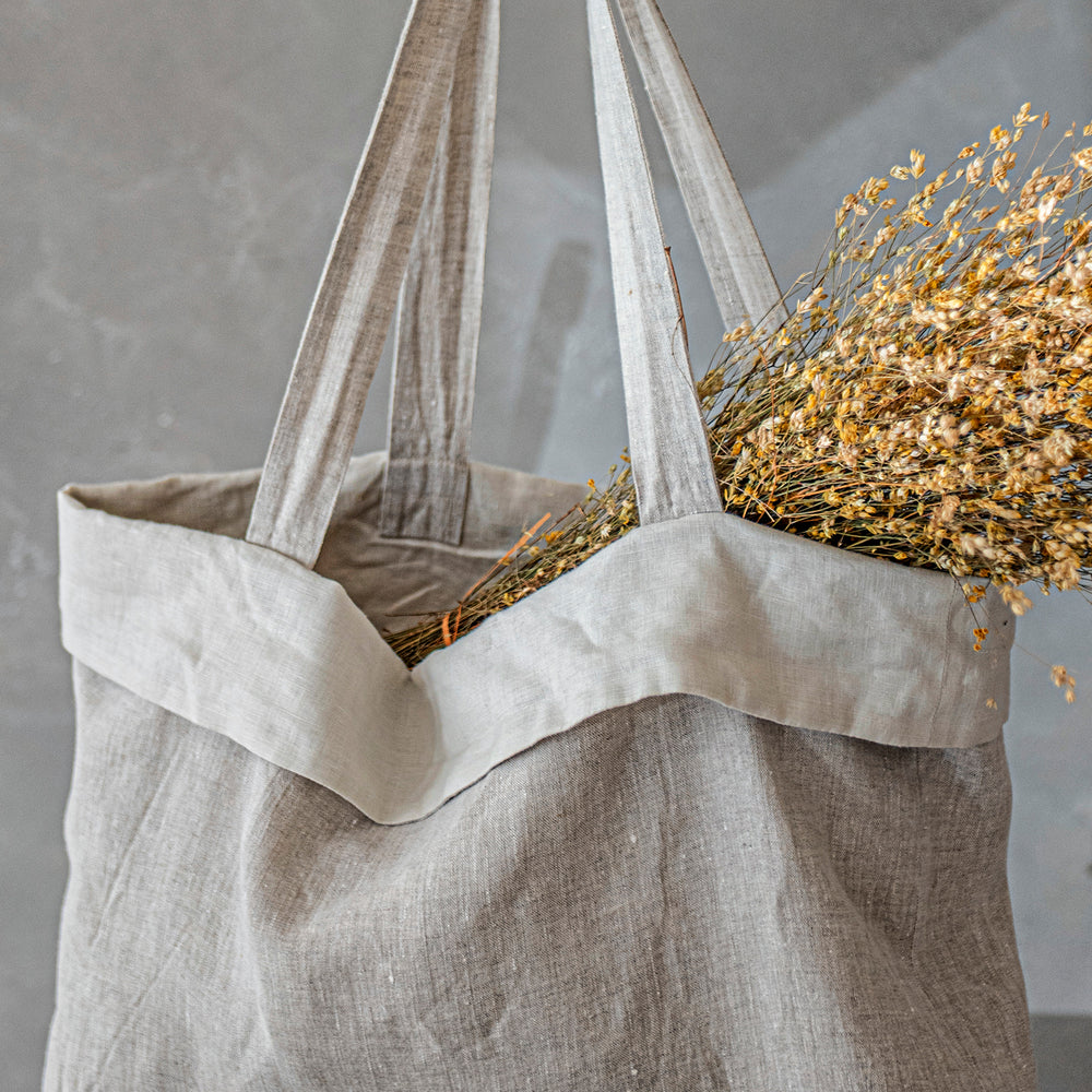 Multicolor Linen Shopping Bag, VisibleArtShop