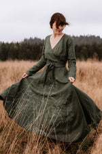 Belted Dress from Heavyweight Linen - VisibleArtShop