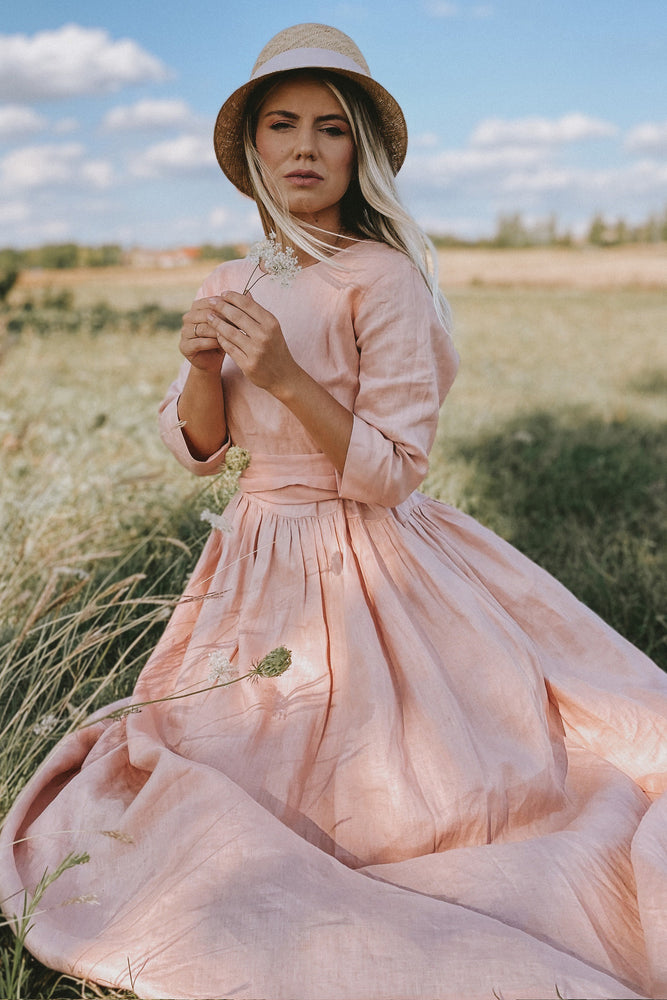 Romantic Linen Summer Dress - VisibleArtShop