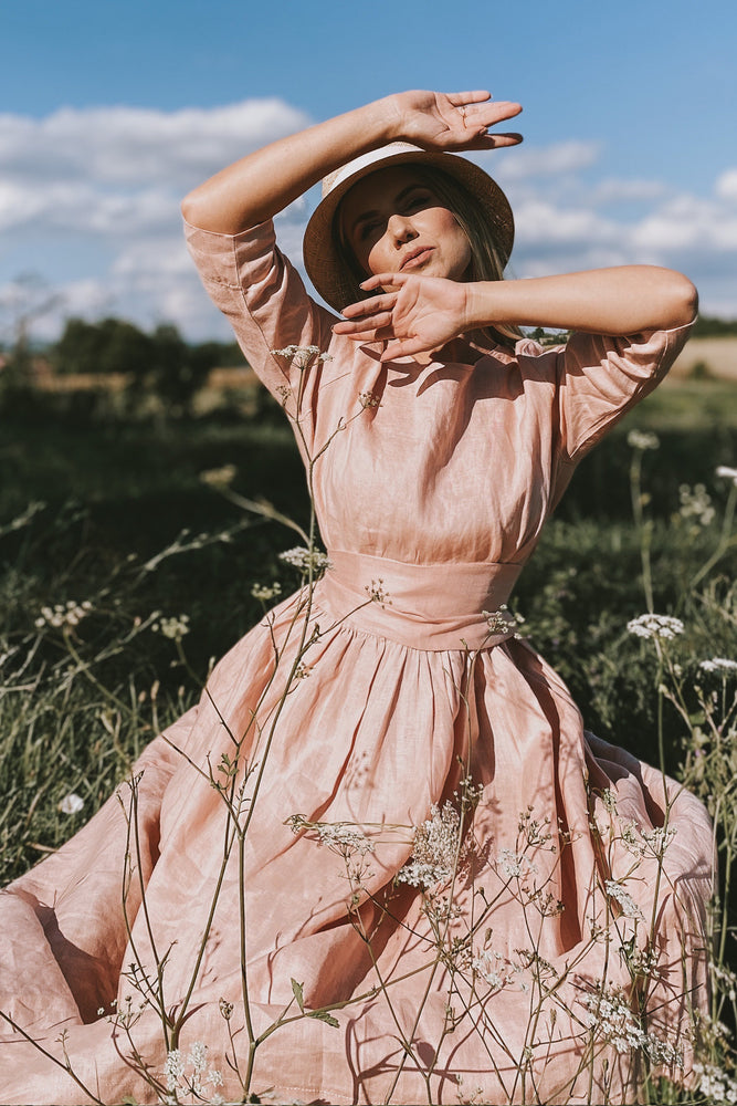 Romantic Linen Summer Dress - VisibleArtShop