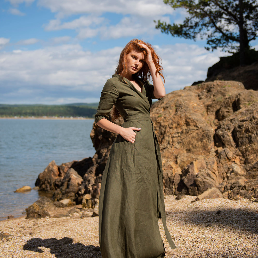 
                      
                        Linen Wrap Dress, VisibleArtShop
                      
                    