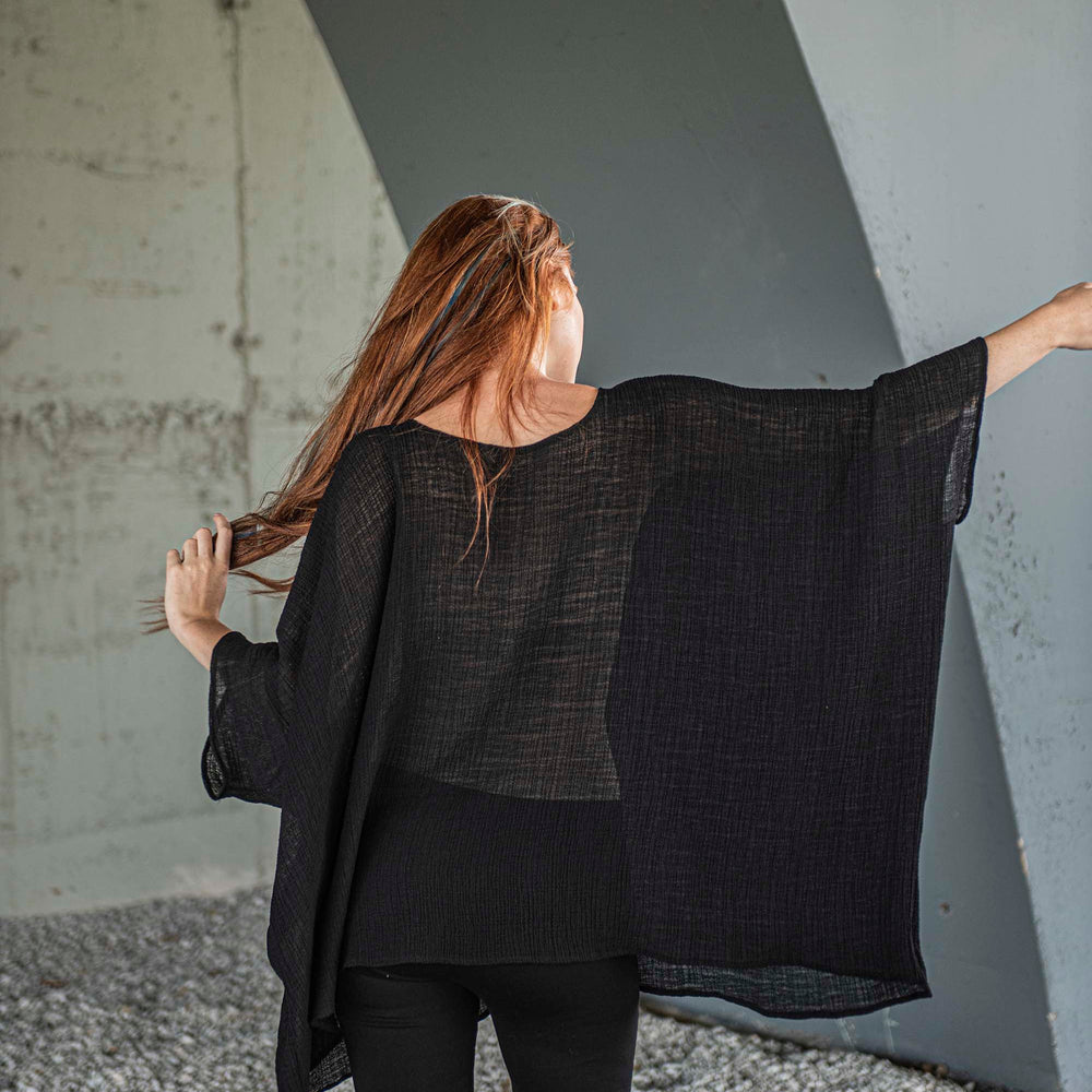 
                      
                        Flowy Black Tunic Top, VisibleArtShop
                      
                    