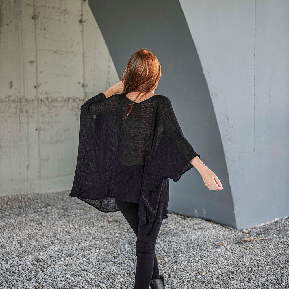 
                      
                        Flowy Black Tunic Top, VisibleArtShop
                      
                    