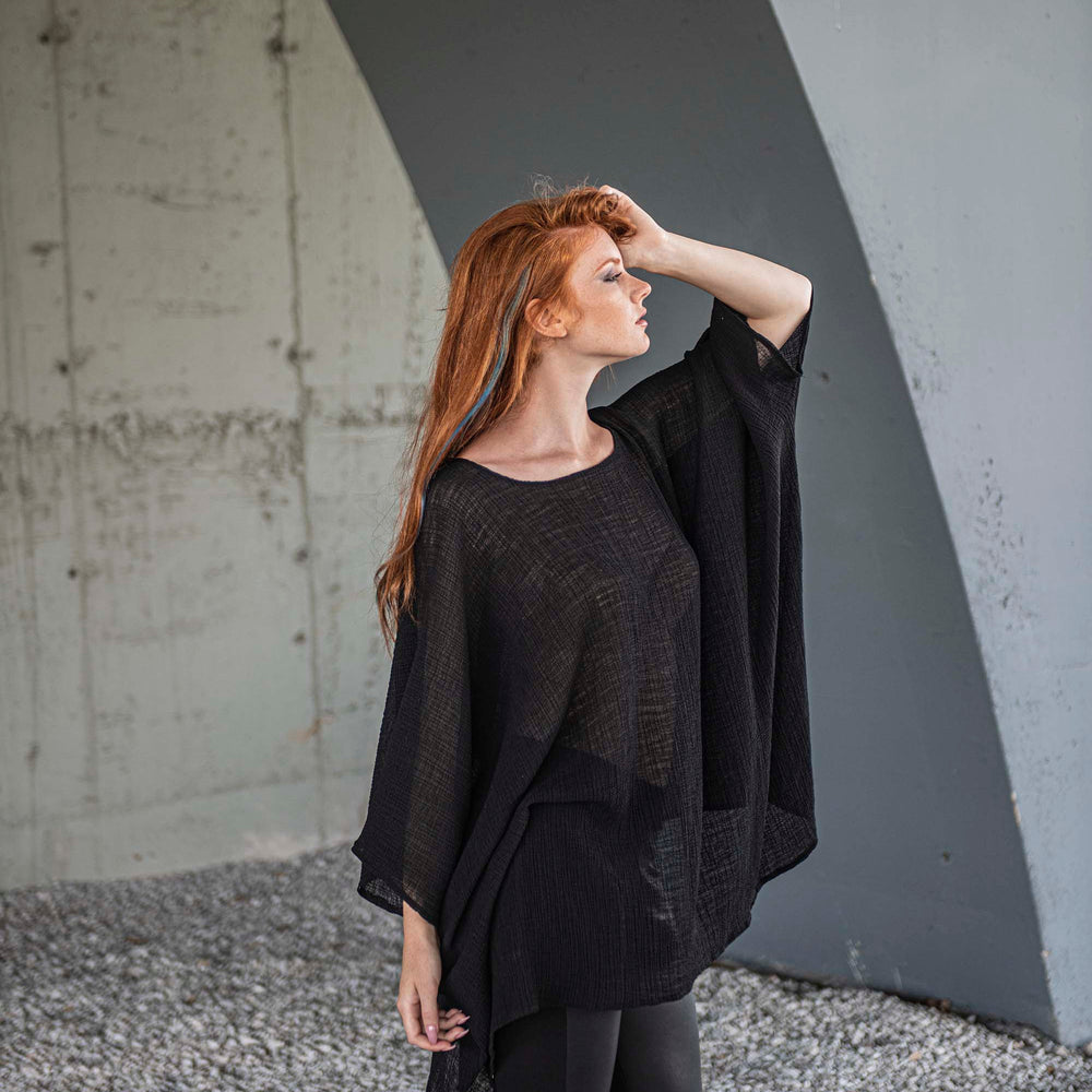 
                      
                        Flowy Black Tunic Top, VisibleArtShop
                      
                    