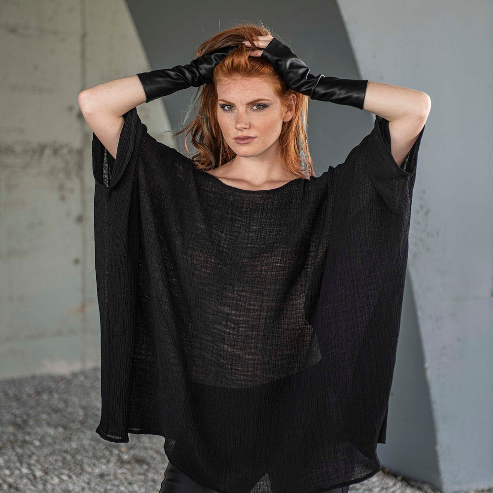 
                      
                        Flowy Black Tunic Top, VisibleArtShop
                      
                    