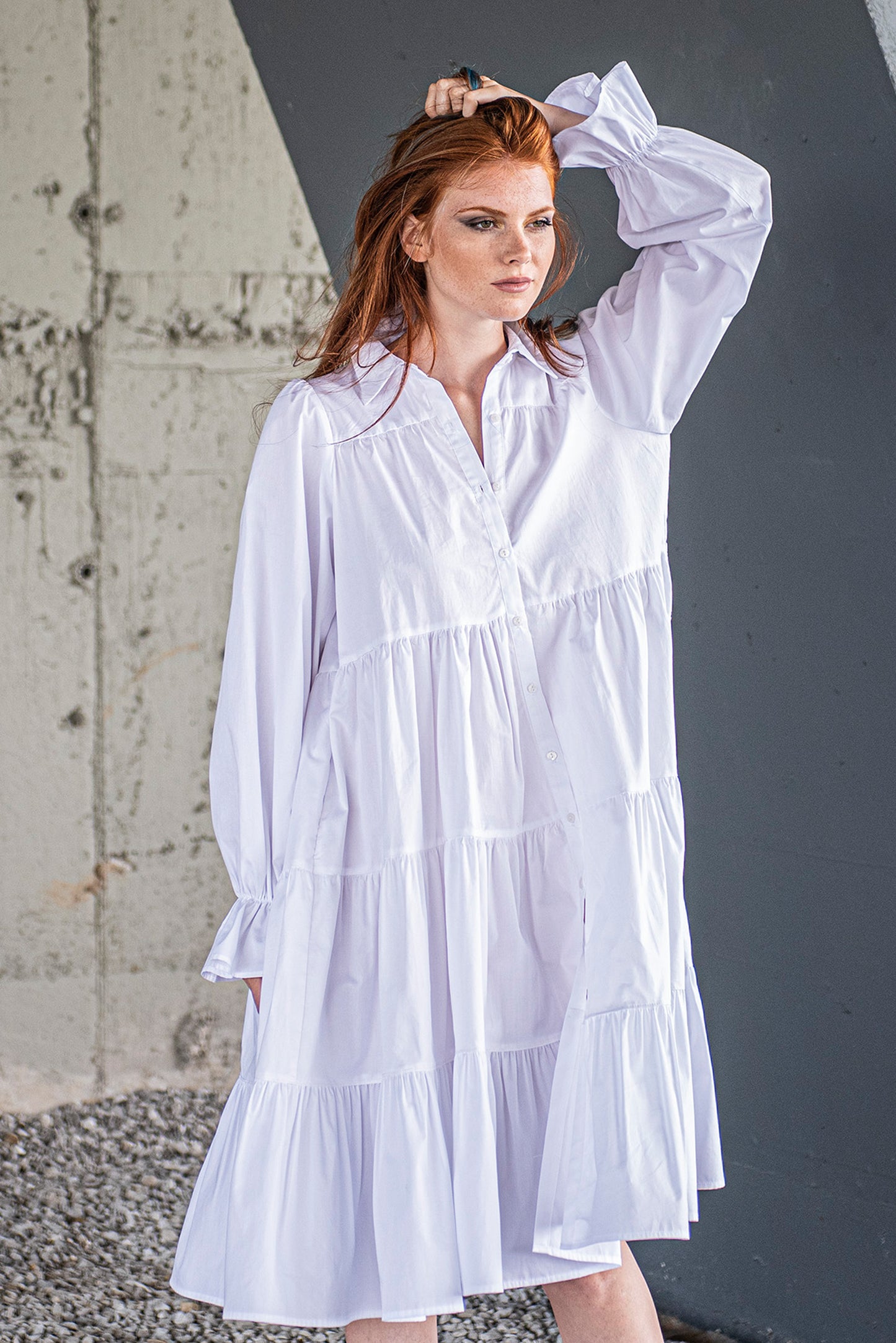 Cotton Shirt Dress - VisibleArtShop