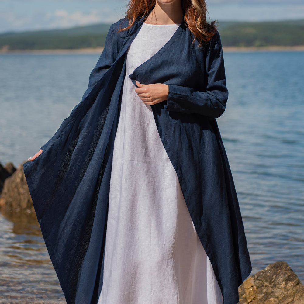 Linen Cardigan Robe - VisibleArtShop