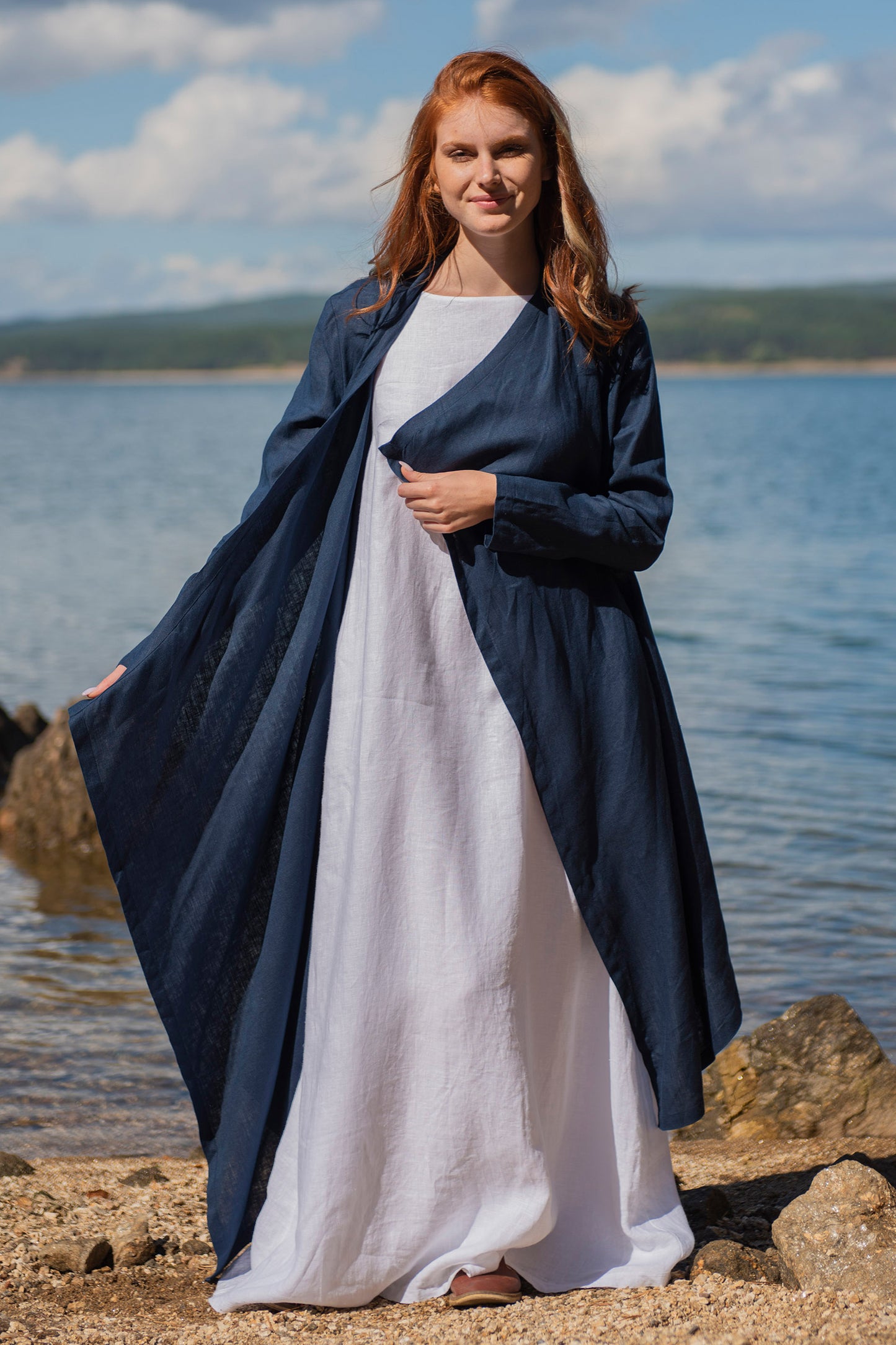 Linen Cardigan Robe - VisibleArtShop