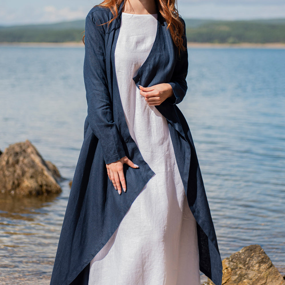 Linen Cardigan Robe - VisibleArtShop