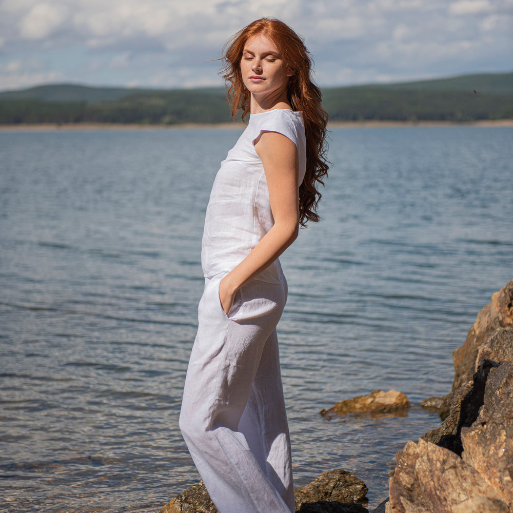 
                      
                        Linen Top with Cap Sleeves, VisibleArtShop
                      
                    