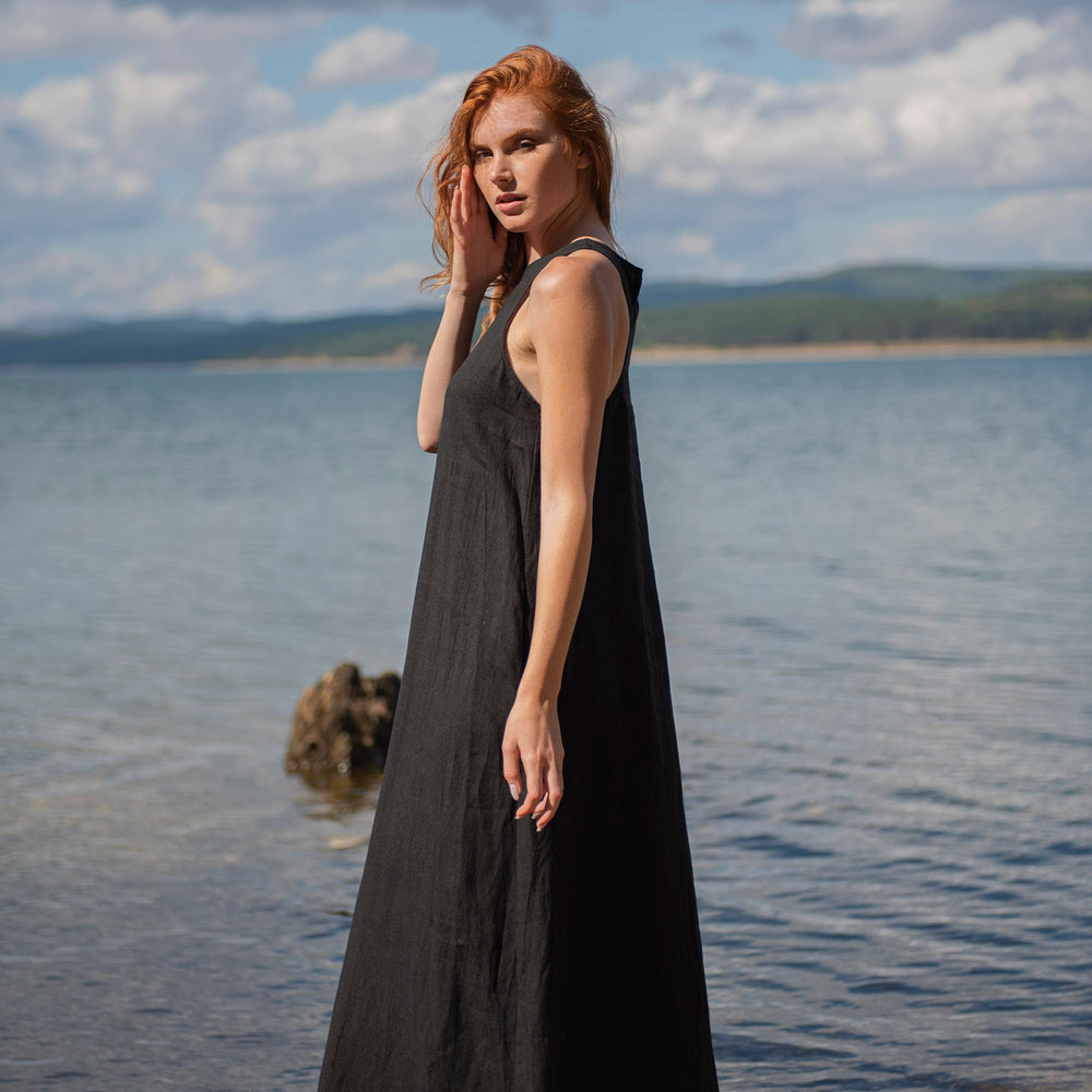 
                      
                        Minimalist Long Linen Dress, VisibleArtShop
                      
                    