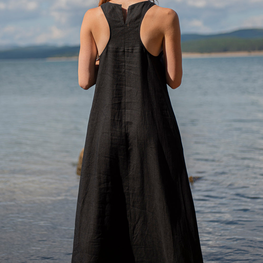 Minimalist Long Linen Dress - VisibleArtShop