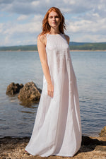 Minimalist Linen Dress in White - VisibleArtShop