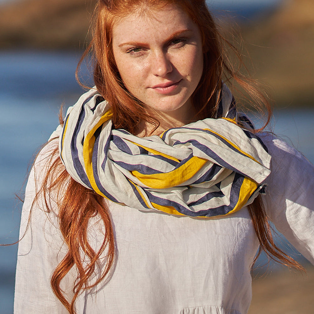 
                      
                        Striped Natural Linen Scarf - VisibleArtShop
                      
                    