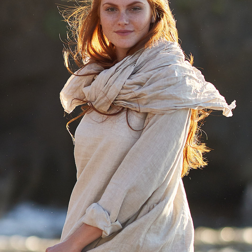 
                      
                        Natural Linen Scarf - VisibleArtShop
                      
                    