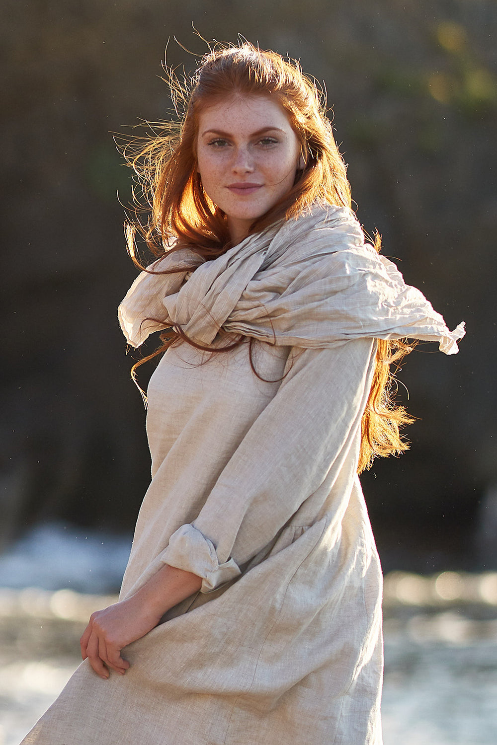 Natural Linen Scarf - VisibleArtShop