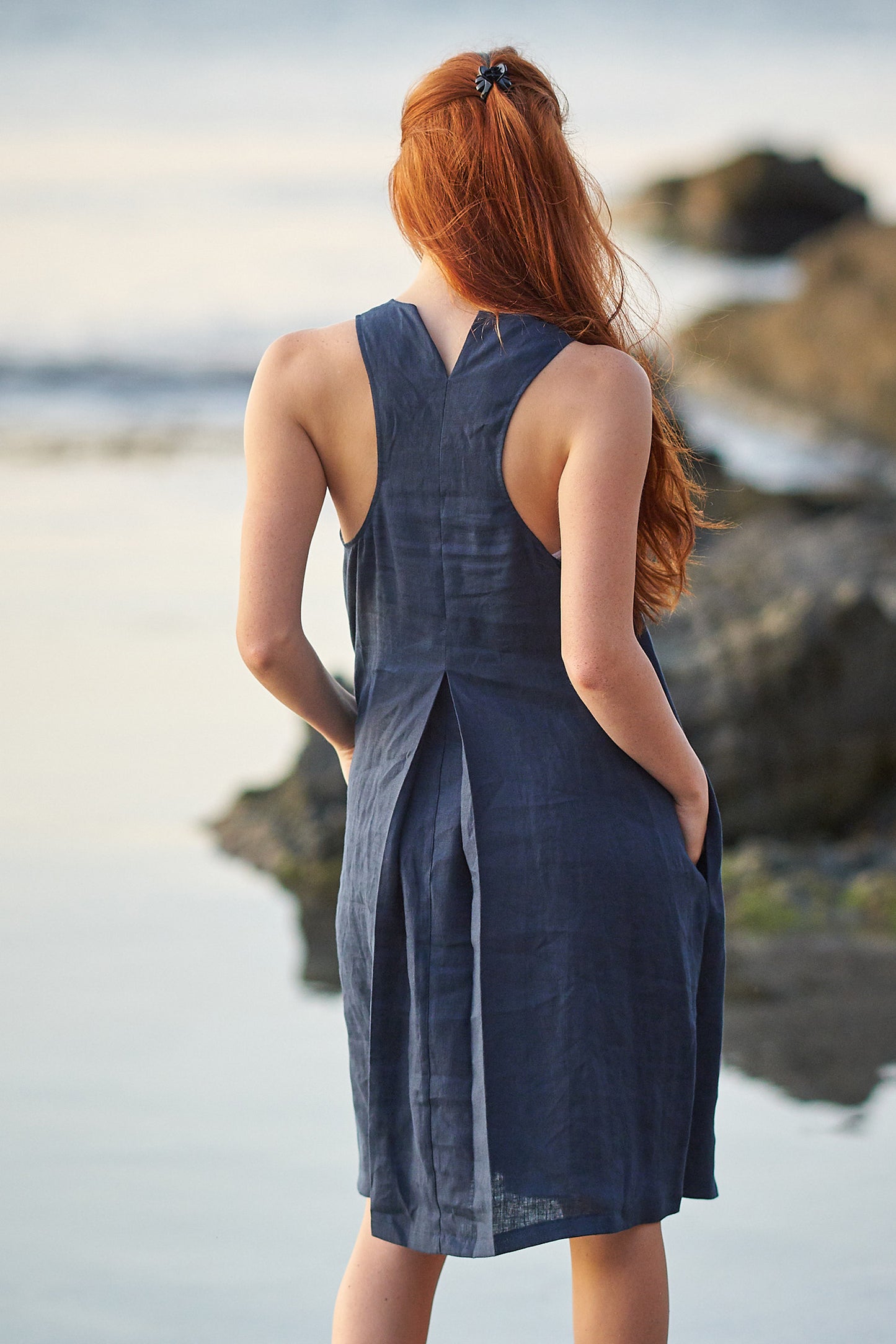 Pinafore Linen Dress - VisibleArtShop