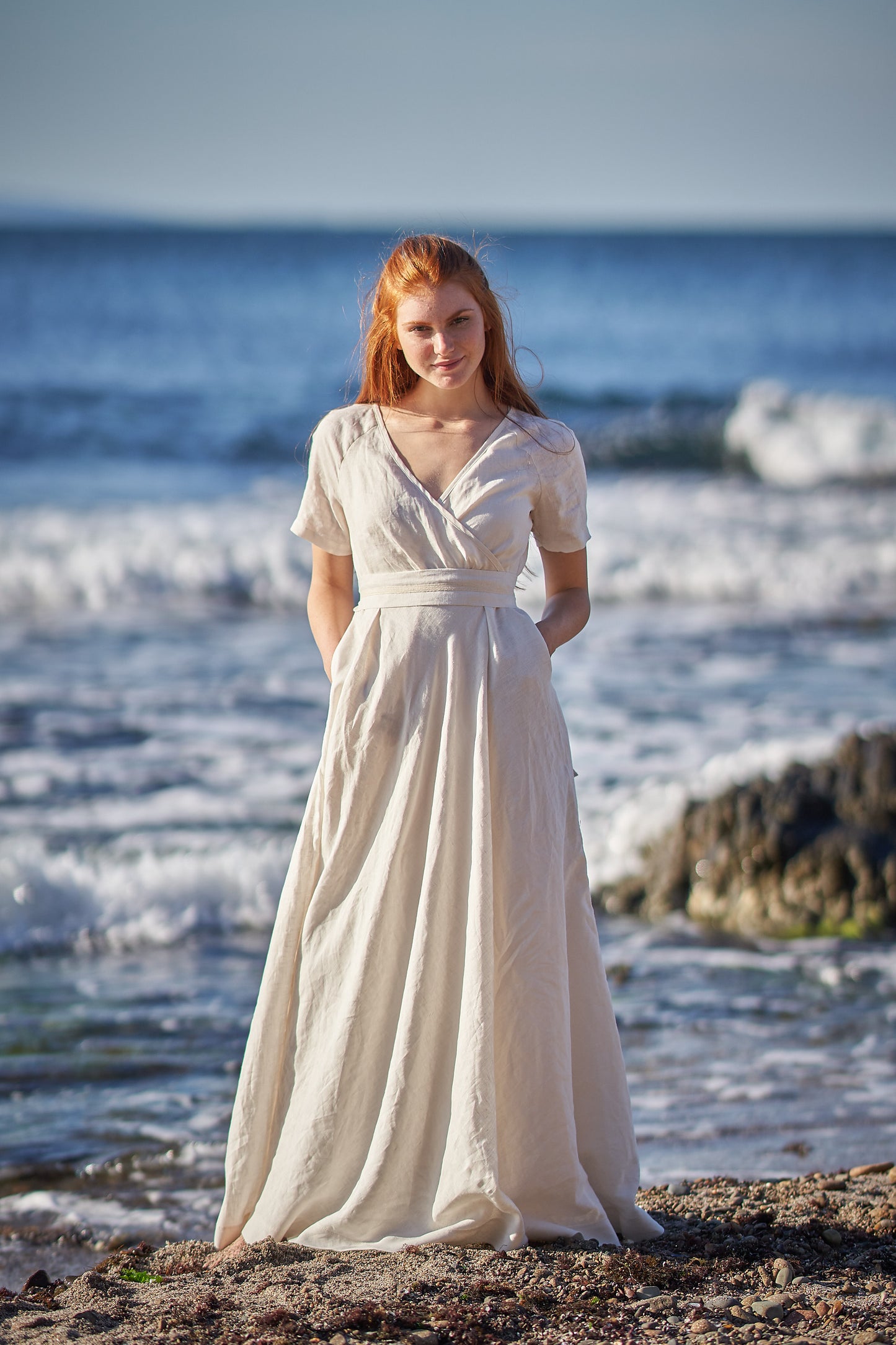 Linen Wrap Dress, VisibleArtShop
