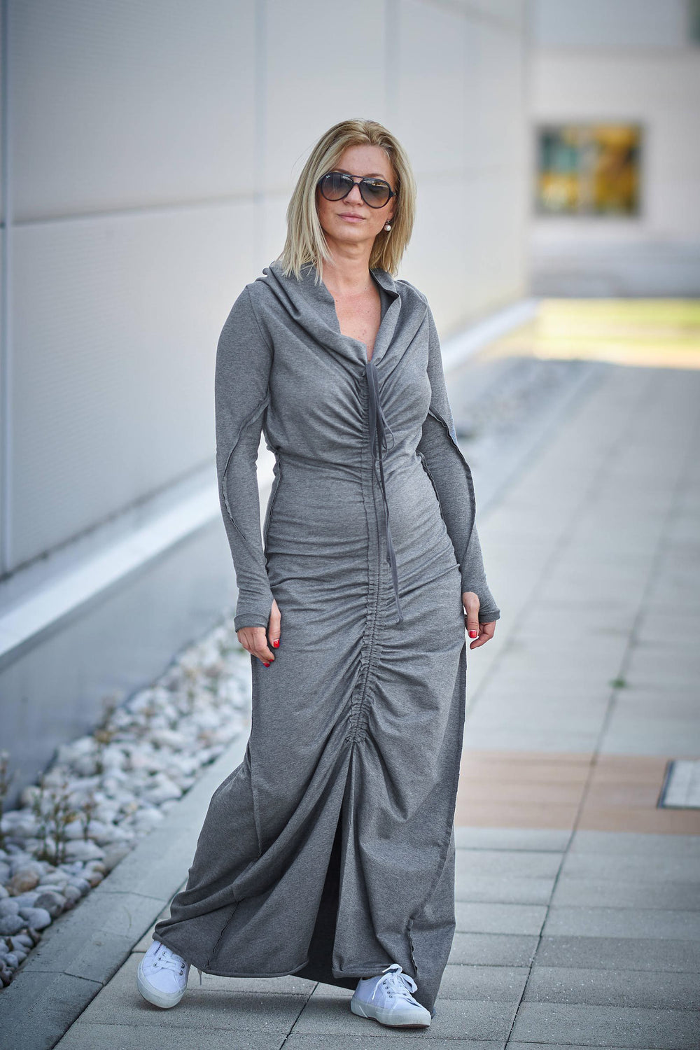 Ruched Maxi Dress, VisibleArtShop