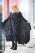 Draped Asymmetric Maxi Dress - VisibleArtShop