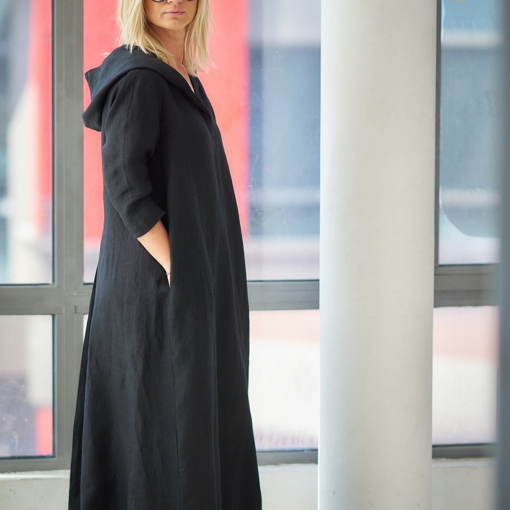 
                      
                        Hooded Linen Kaftan Dress, VisibleArtShop
                      
                    