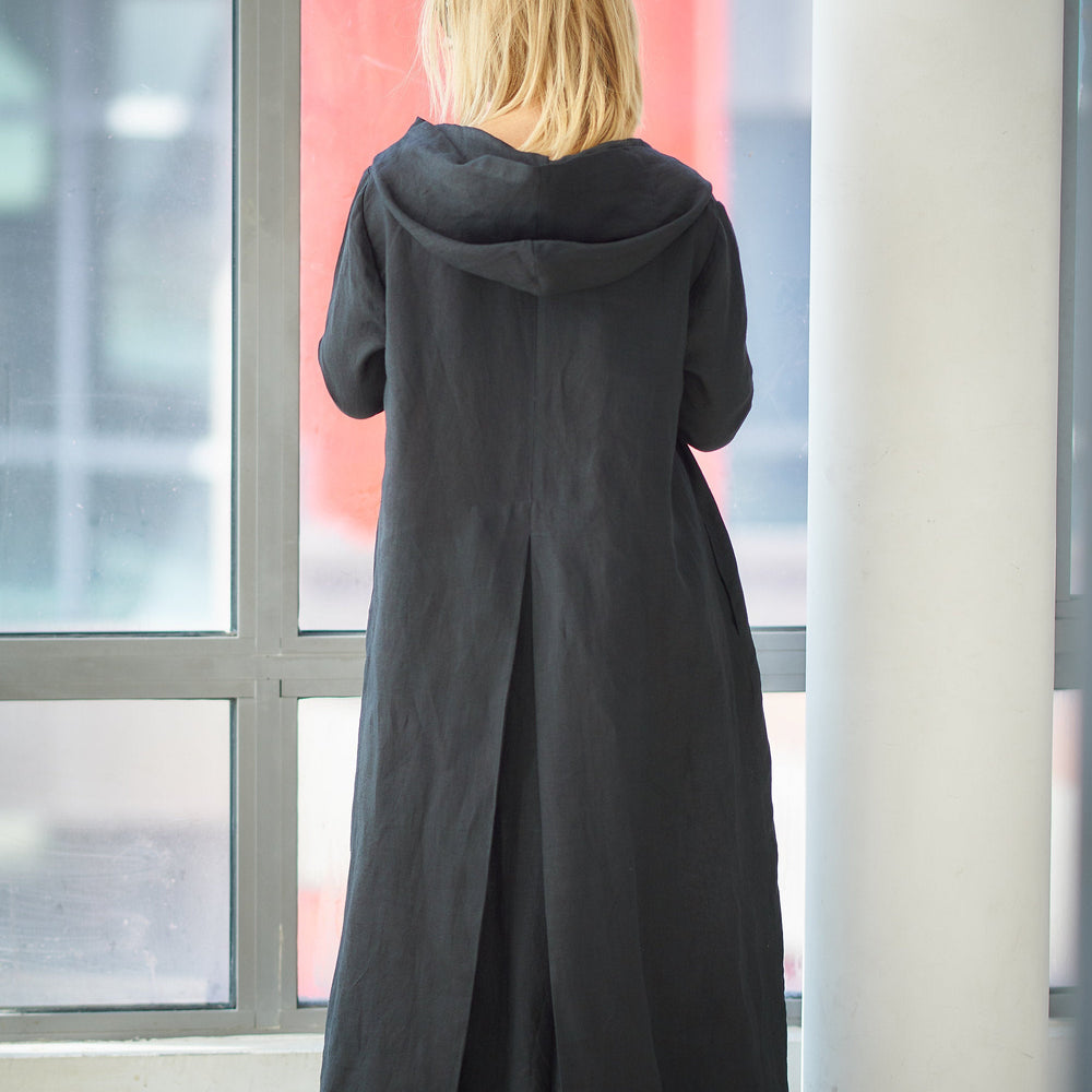 
                      
                        Hooded Linen Kaftan Dress, VisibleArtShop
                      
                    