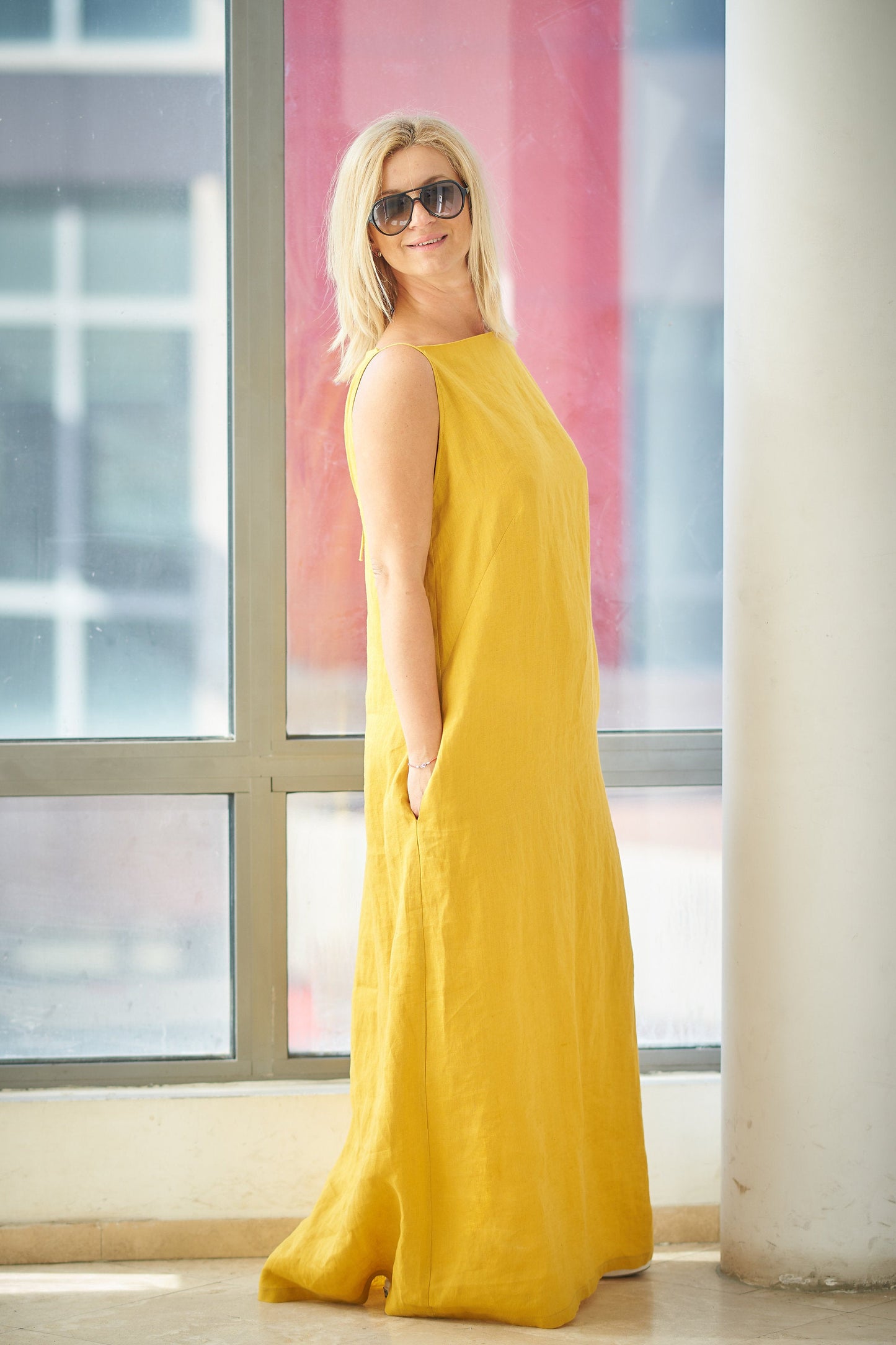 Sleeveless Linen Maxi Dress, Linen Summer Dress, Long Linen Dress, Mustard Linen Dress, Linen Clothing Women, Boho Maxi Dress, XL / Light Blue Sleeveless Linen Maxi Dress, Linen Summer Dress, Long Linen Dress, Mustard Linen Dress, Linen Clothing Women, Boho Maxi Dress, XL / Light Blue