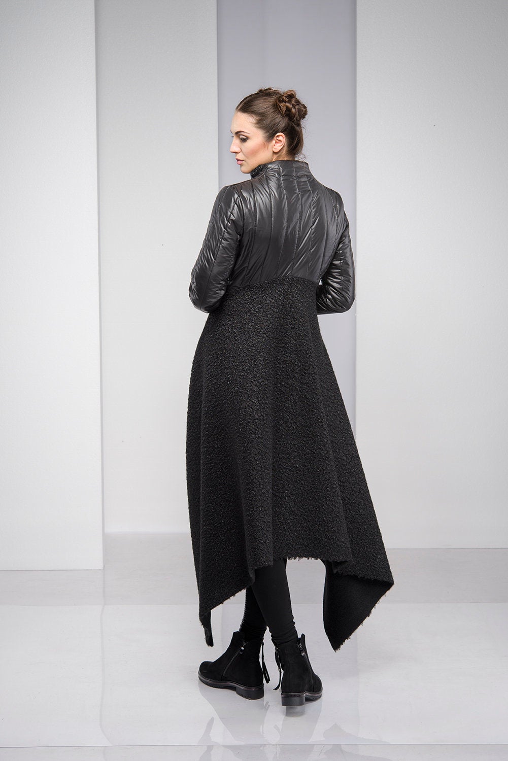 Hooded Asymmetric Padded Jacket, VisibleArtShop