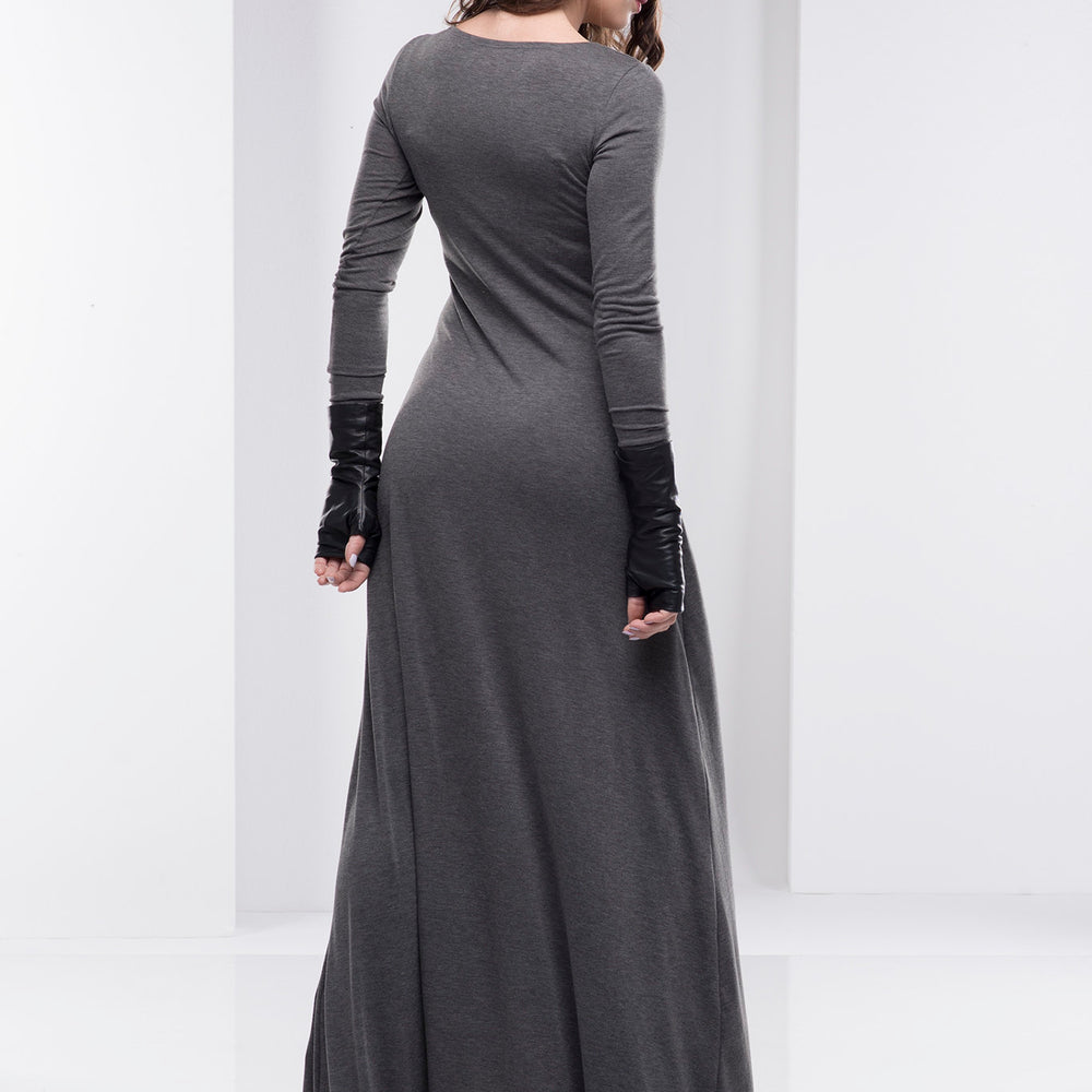 Minimalist Full Sleeve Maxi Dress - VisibleArtShop