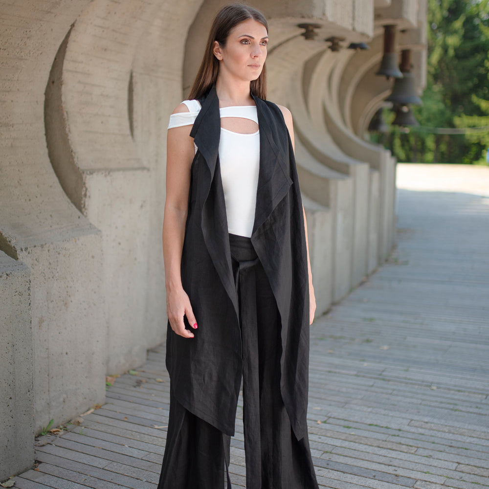 
                      
                        Draped Linen Vest - VisibleArtShop
                      
                    