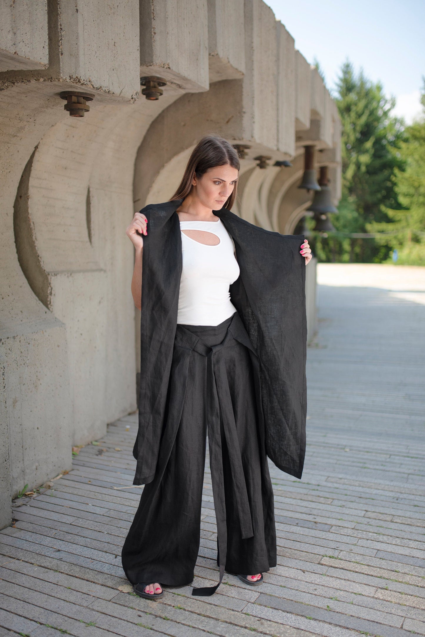 Linen Wrap Pants, VisibleArtShop