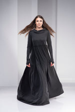 Tiered Maxi Dress with a Hood - VisibleArtShop