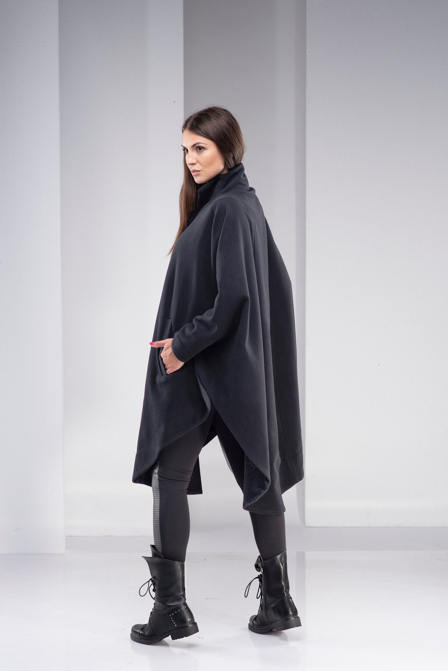 Wool & Cashmere Cape Coat - VisibleArtShop