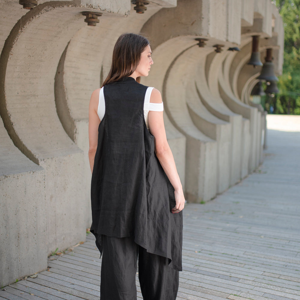 
                      
                        Draped Linen Vest - VisibleArtShop
                      
                    