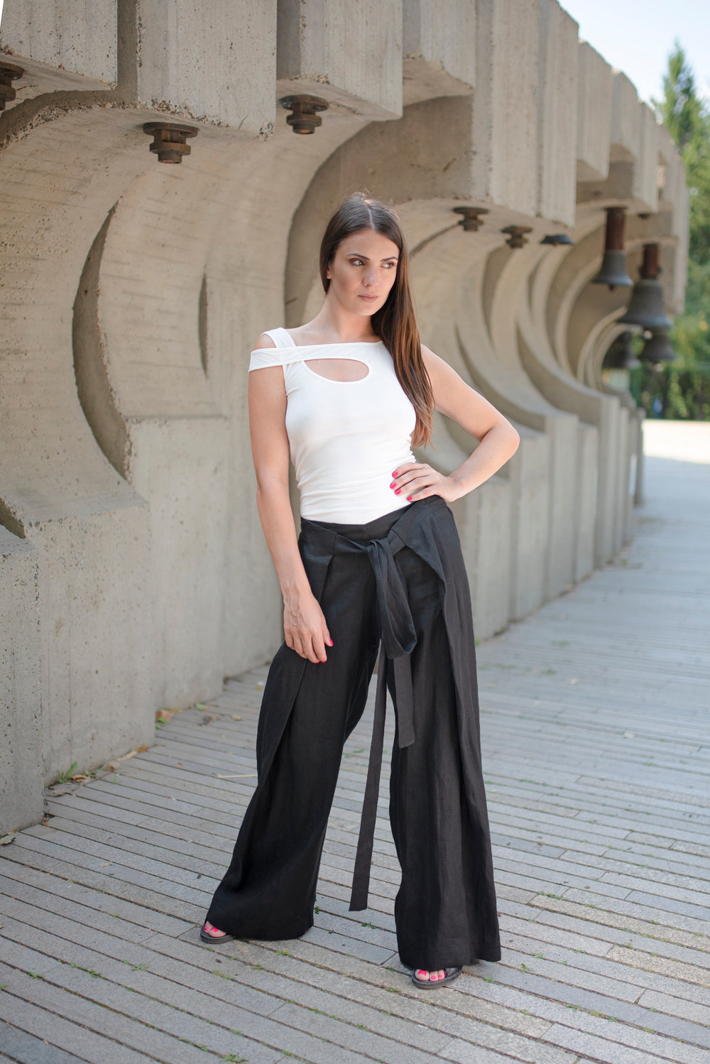Linen Wrap Pants, VisibleArtShop