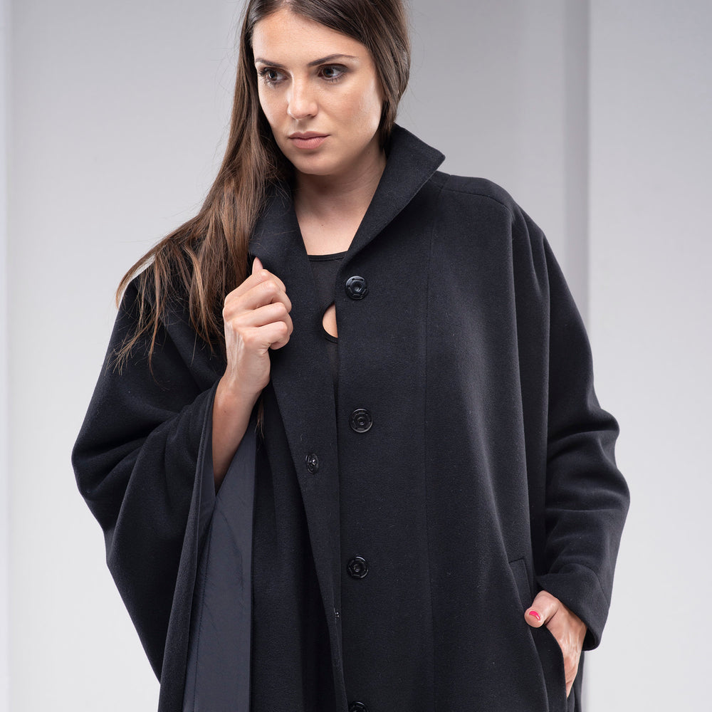 Wool & Cashmere Cape Coat - VisibleArtShop