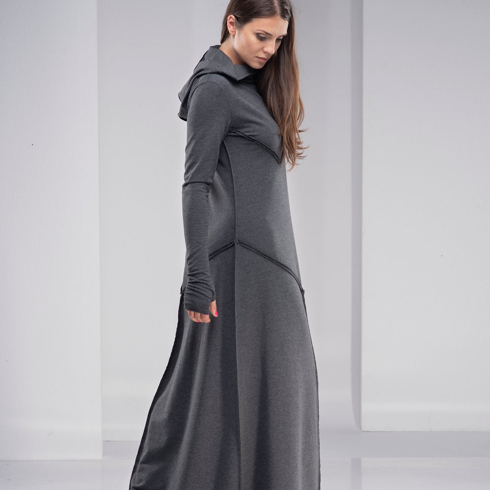 
                      
                        Gray Hooded Maxi Dress, VisibleArtShop
                      
                    
