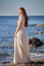 Linen Wrap Dress with Belt - VisibleArtShop