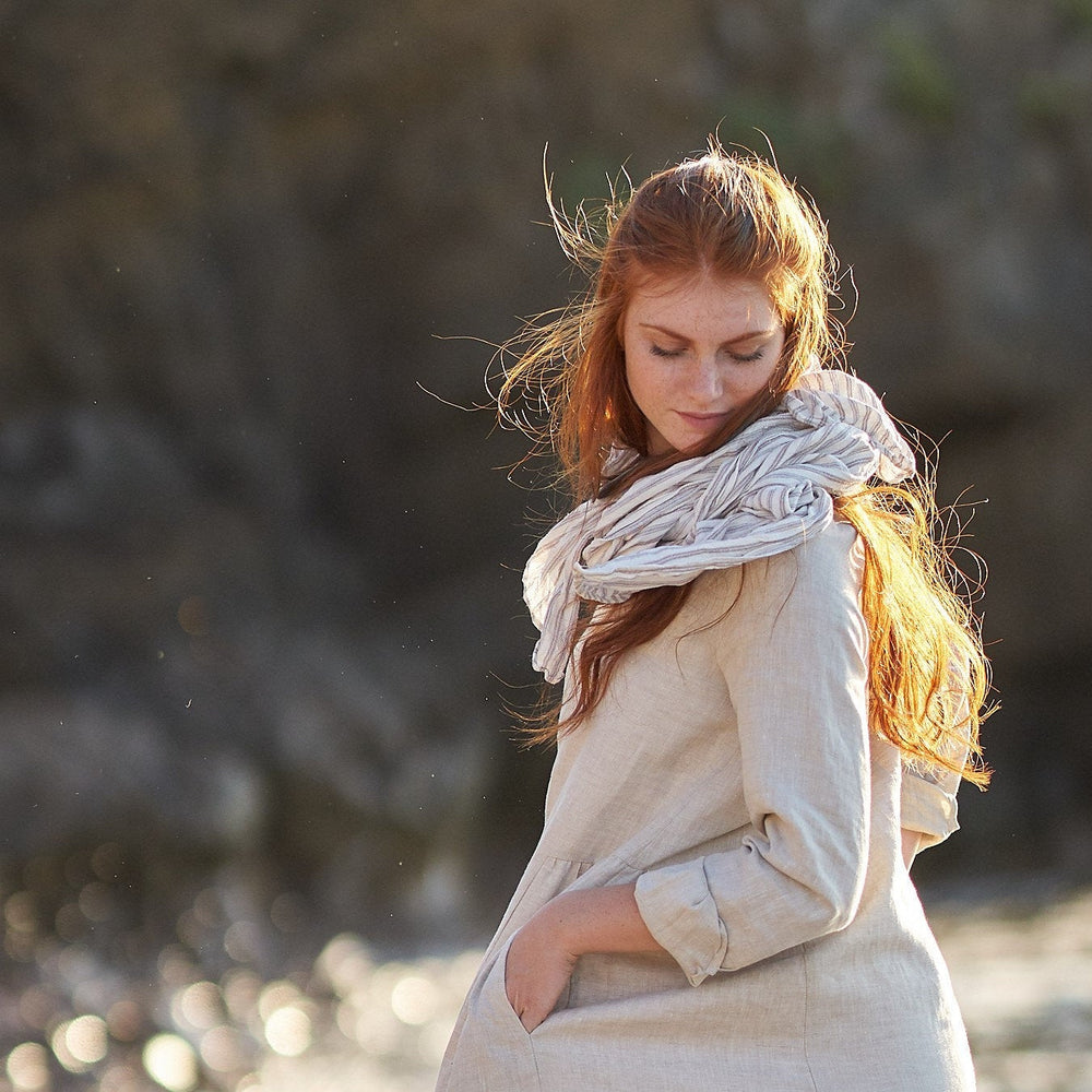 
                      
                        Natural Linen Scarf - VisibleArtShop
                      
                    