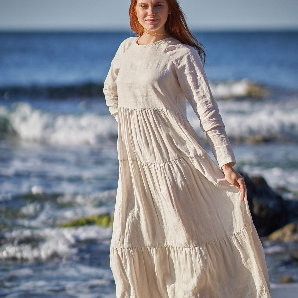 white christmas dresses Bohemian Linen Dress in Cream, Long Sleeved Linen Maxi Dress, Sustainable Linen Dress White, Summer Wedding Boho Dress, Plus Size Linen Dress, S / white christmas dresses Bohemian Linen Dress in Cream, Long Sleeved Linen Maxi Dress, Sustainable Linen Dress White, Summer Wedding Boho Dress, Plus Size Linen Dress, S /
