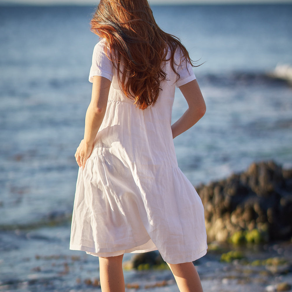 
                      
                        Short Sleeve Smock Linen Dress, VisibleArtShop
                      
                    