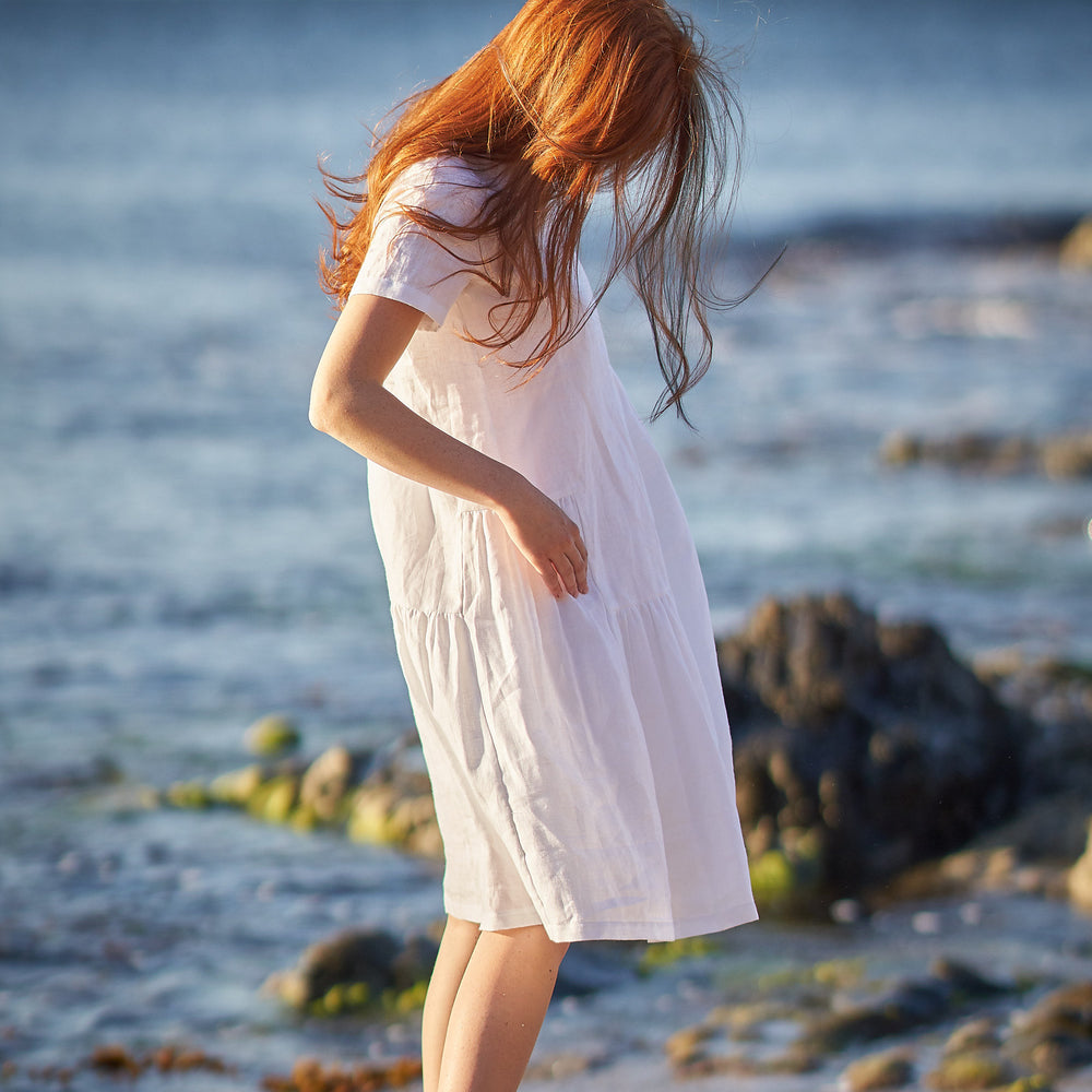 
                      
                        Short Sleeve Smock Linen Dress, VisibleArtShop
                      
                    