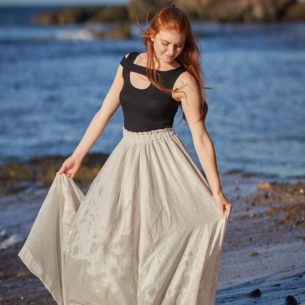 
                      
                        Flared Long Linen Skirt - VisibleArtShop
                      
                    