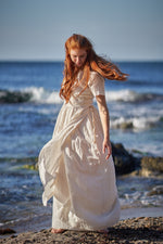 Linen Wrap Dress with Belt - VisibleArtShop