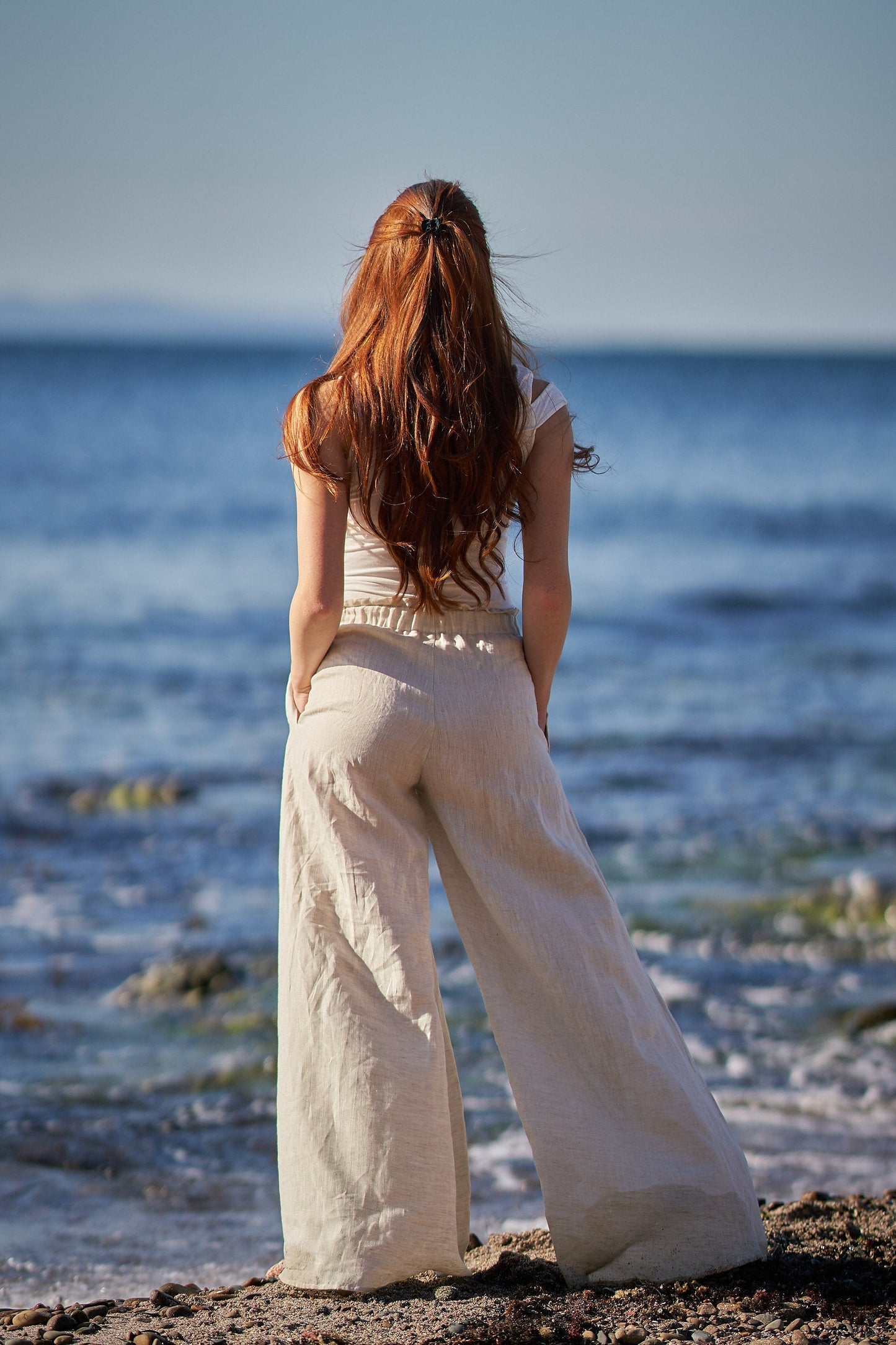Linen Wide Leg Pants, VisibleArtShop