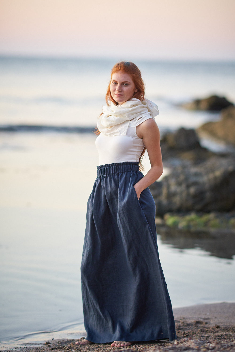 Linen Maxi Skirt - VisibleArtShop