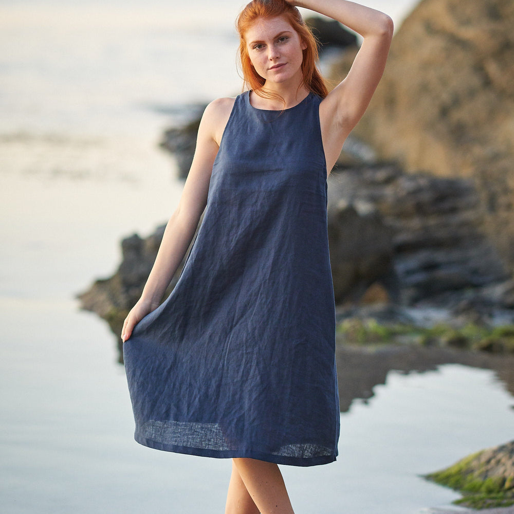 Pinafore Linen Dress - VisibleArtShop