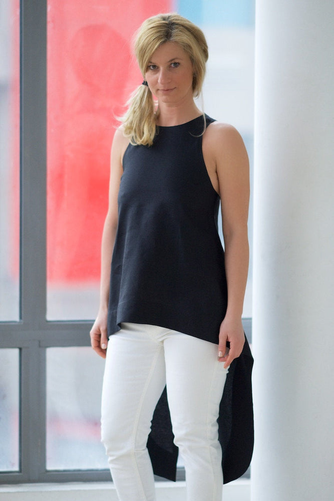 High-Low Linen Tunic Top - VisibleArtShop